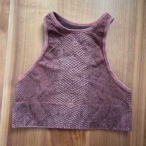 Brown snakeskin print workout bra